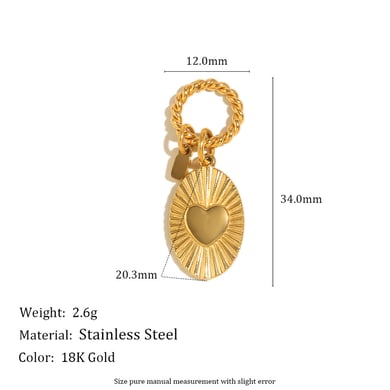 1 Paar einfache Serie süße Sonne DIY Edelstahl Gold Farbe Damen Anhänger h5 