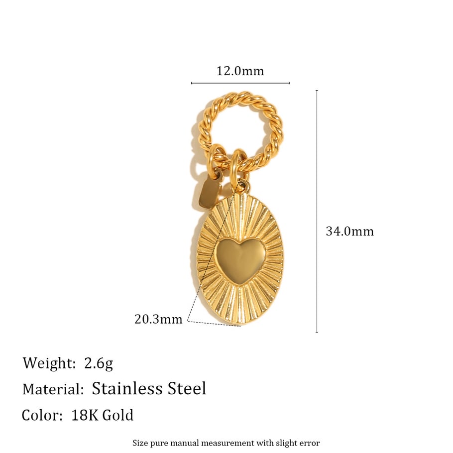1 Paar einfache Serie süße Sonne DIY Edelstahl Gold Farbe Damen Anhänger 