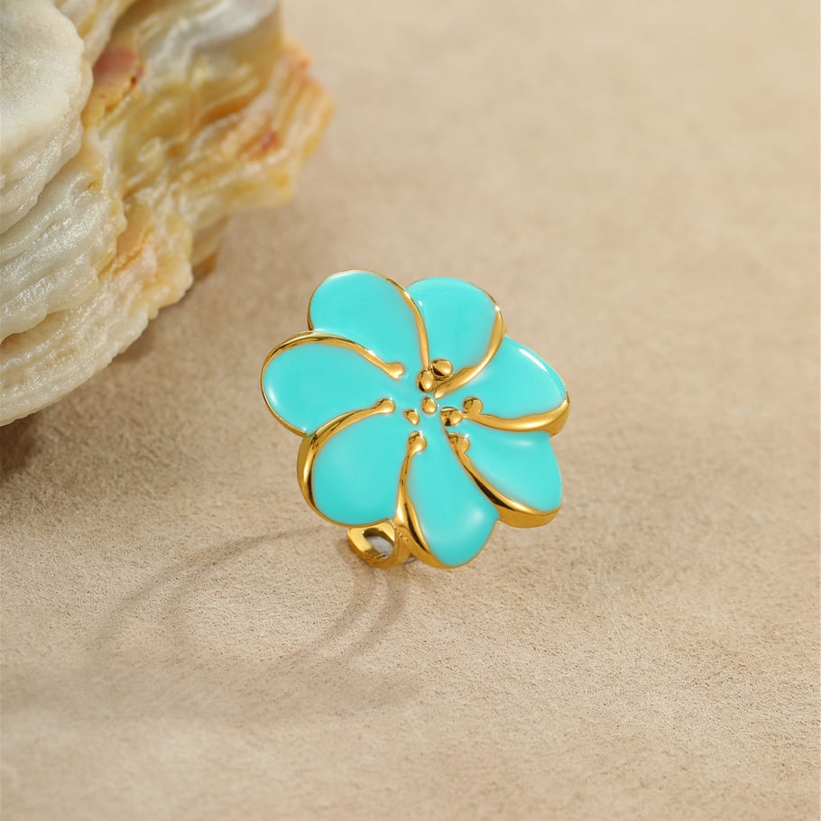 Sweet Flower Stainless Steel Earrings Set Picture4