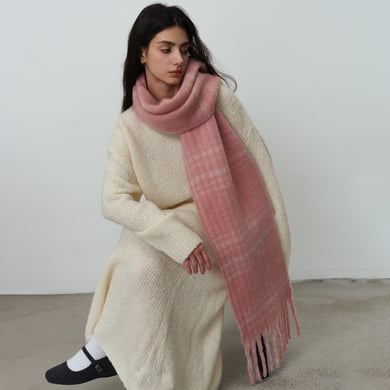 1 Stück einfache karierte Polyester-Winterschals für Damen h5 Bild2