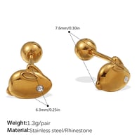 EH1168WEG White Diamond Gold Stud Earrings Picture9