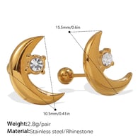 EH1164WEG White Diamond Gold Stud Earrings Picture5