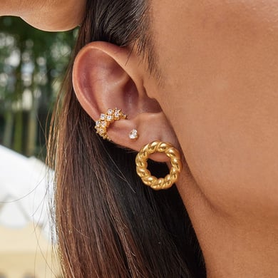 1 Pair Simple Twisted Knot Stainless Steel Gold Color Women's Stud Earrings h5 Picture4
