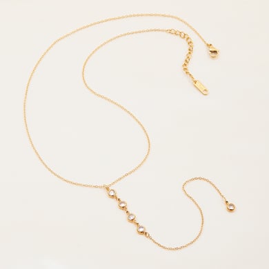 1 collar con colgante de acero inoxidable dorado con borlas delicadas para mujer h5 Imagen6