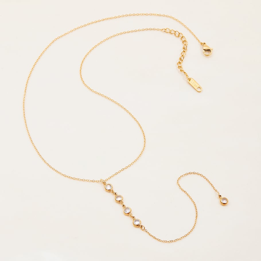 1 collar con colgante de acero inoxidable dorado con borlas delicadas para mujer Imagen6