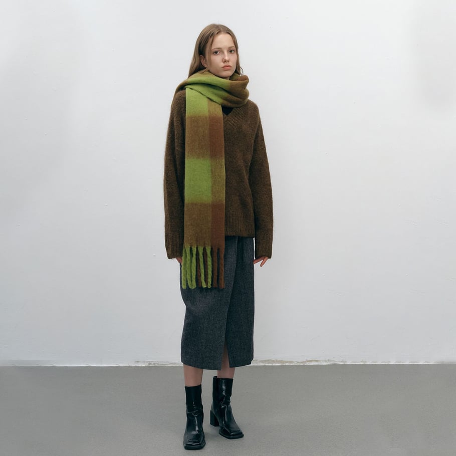 1 Stück Simple Series Klassisch karierte Polyester-Winterschals für Damen Bild4