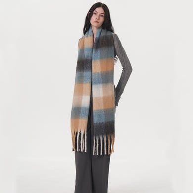 1 Stück Retro Plaid Polyester Damen Winterschals h5 Bild3