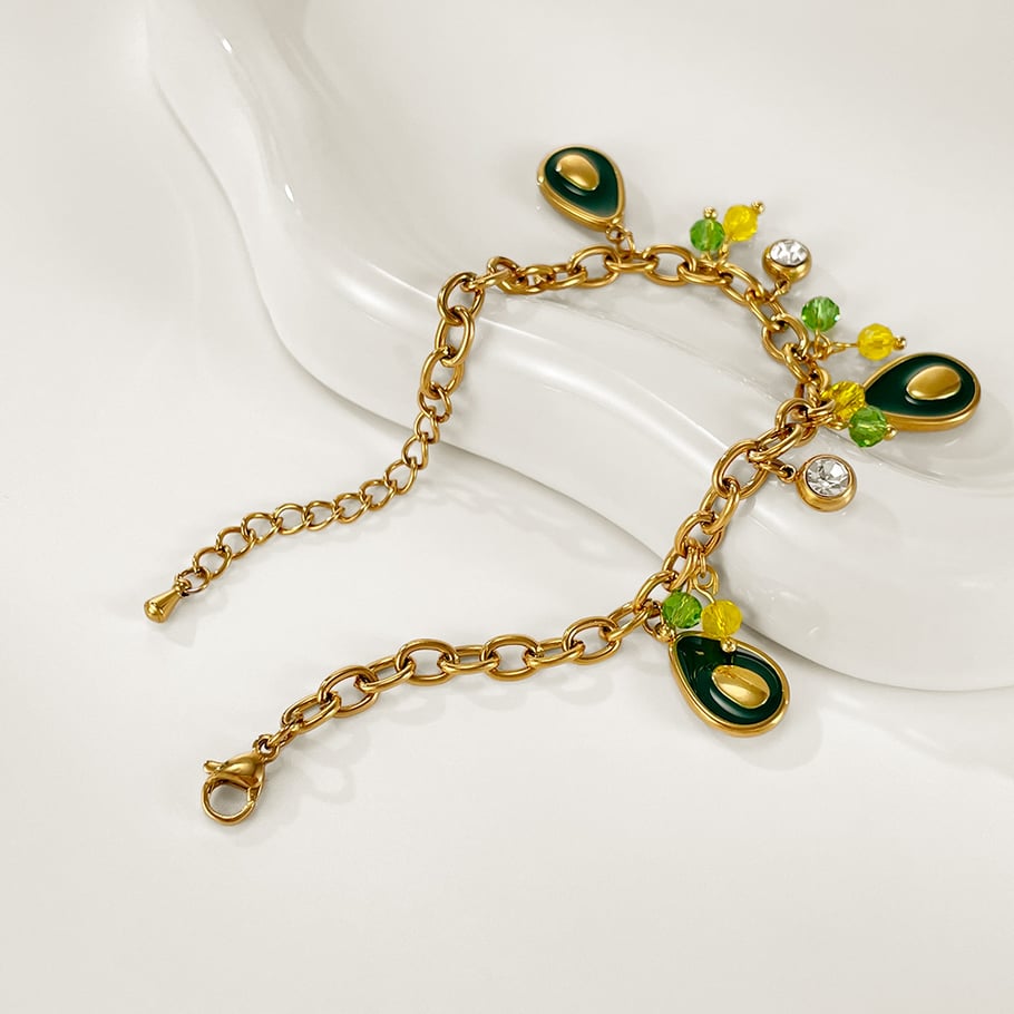 1 Piece Daily Avocado Stainless Steel Gold Color Women's Charm Bracelets Picture9