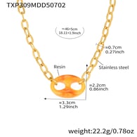 TXP309-Pig Nose Yellow Necklace 46+5cm Picture3