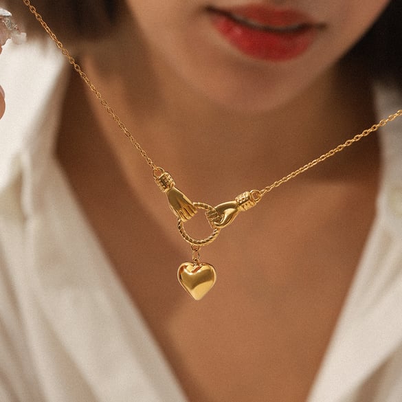 1 Piece  Daily Heart Stainless Steel  Gold Color  Women's Pendant Necklaces