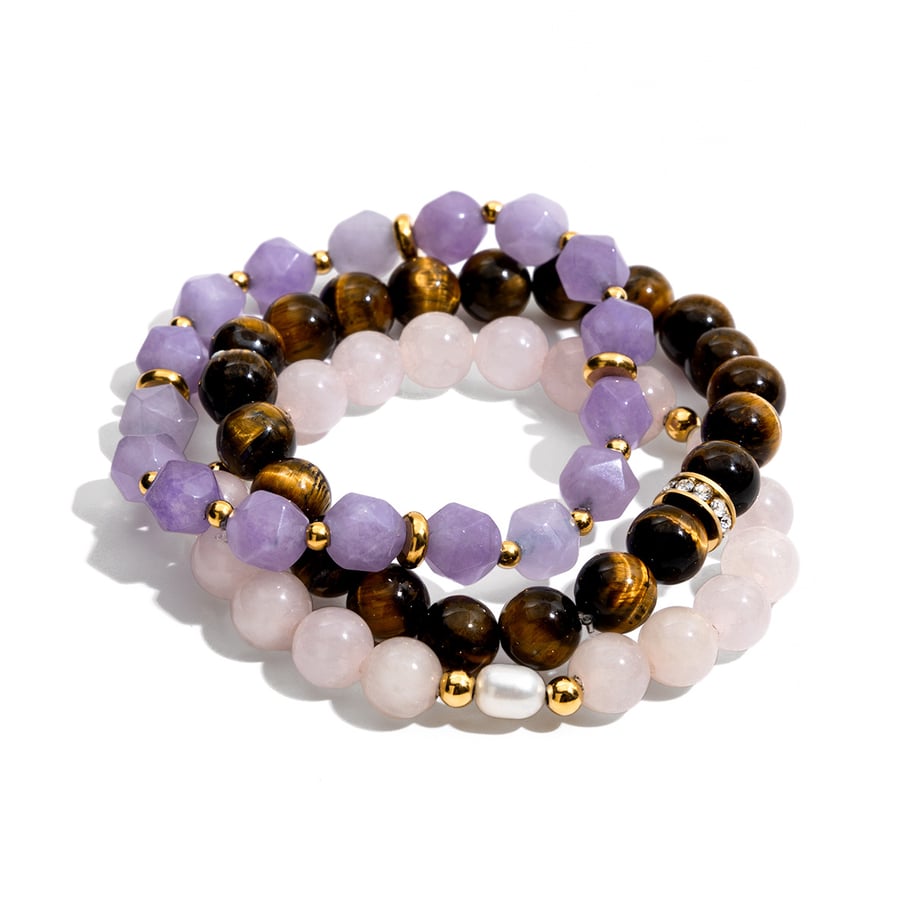 1 bracelet de perles colorées en pierres naturelles pour femme Image9