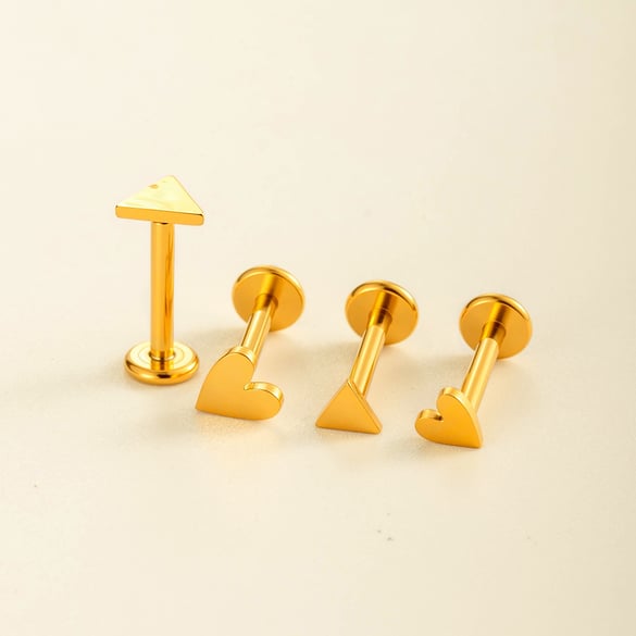 1 Piece Stainless Steel Gold Color Piercing Earring