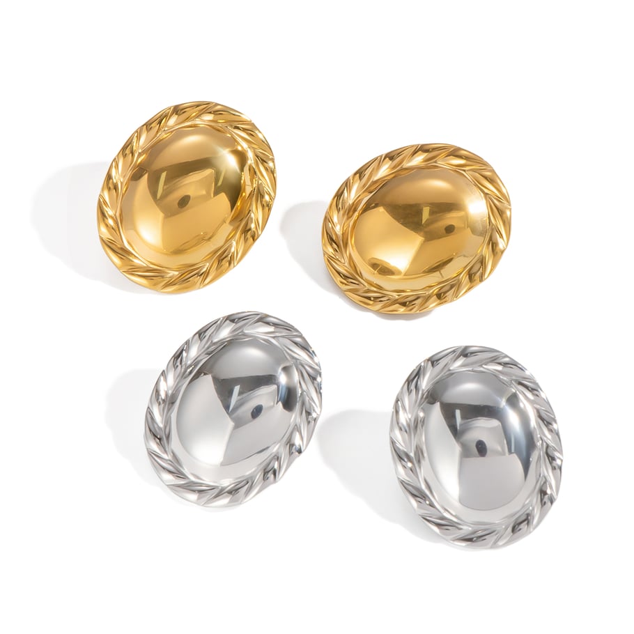 1 Pair Simple  Daily Circle Stainless Steel Gold Color  Women's Stud Earrings Picture4