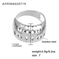 A295-Anello in acciaio/Numero 7 Immagine2