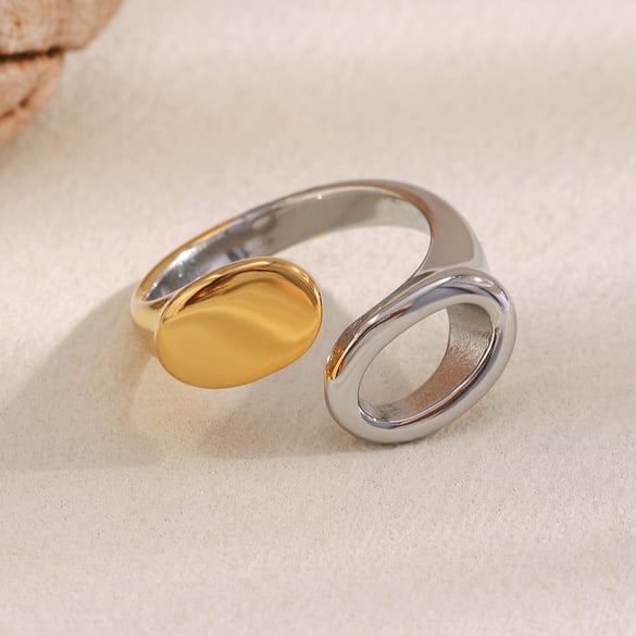 1 Piece Simple Series Casual Mixed Color Stainless Steel Statement Rings 2