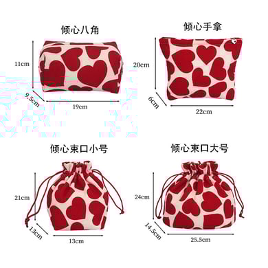 1 paar Simple Series Casual Heart make-uptassen voor dames h5 Afbeelding5