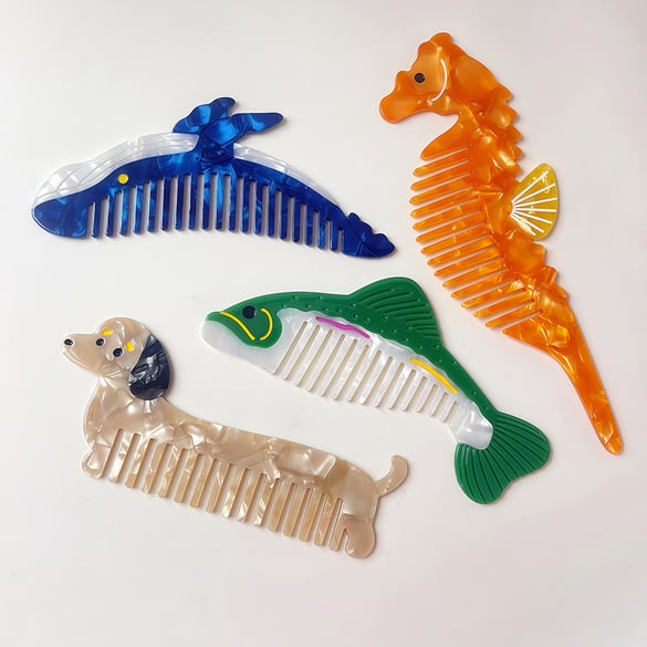 1 Piece Marine Organism Cellulose Acetate Sheet Women's Combs 2