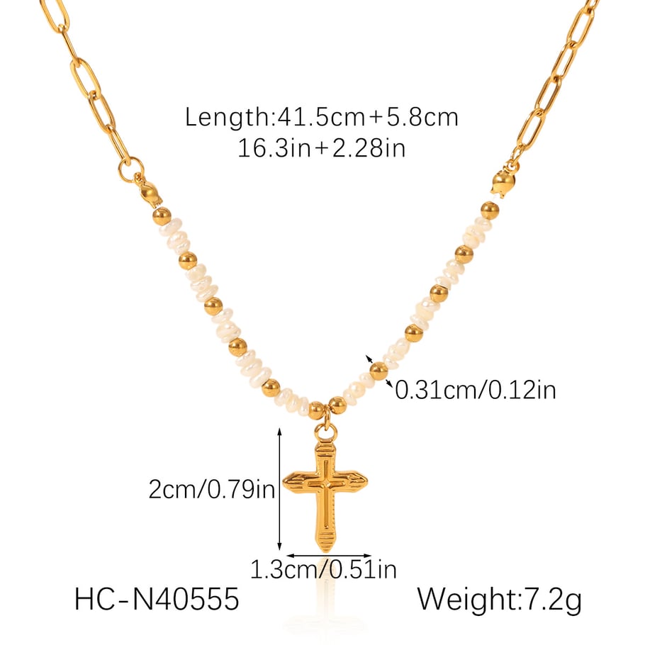1 Pair Simple Series Daily Cross Stainless Steel  Women's Pendant Necklaces Picture2
