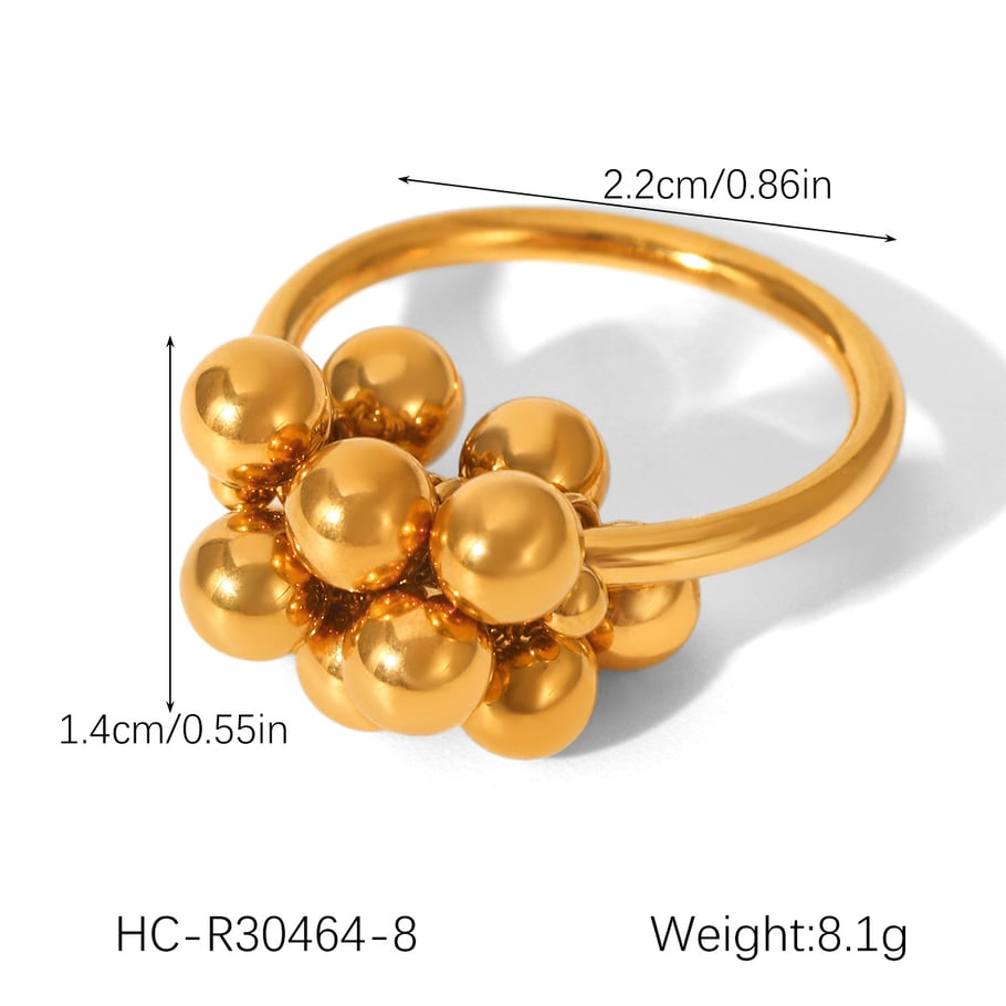 1 Stück Simple Series Daily Beads Edelstahl Goldfarben Statement Ringe Bild2
