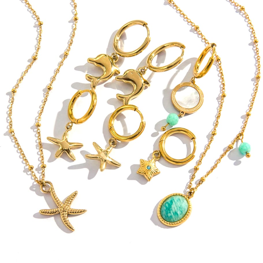 Classic Ocean Series Cute Dolphin Stainless Steel Pendant Necklaces Picture5