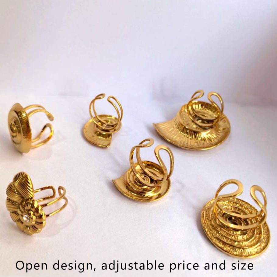 1 Piece Shell Shape Stainless Steel Gold Color Statement Ring Picture5