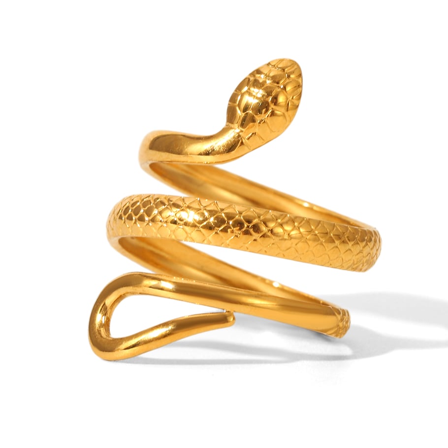 1 Piece Simple Series Daily Snake Stainless Steel  Statement Rings 