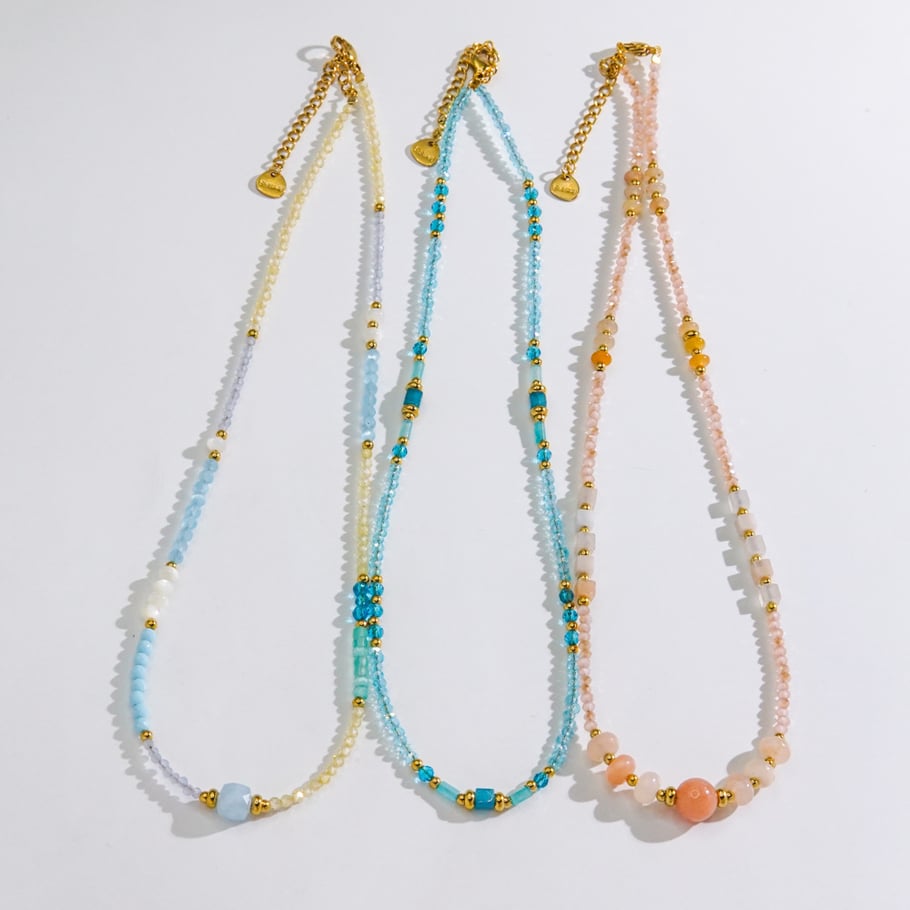 Sweet Elegant Stainless Steel Women‘s Beaded Necklaces Picture5