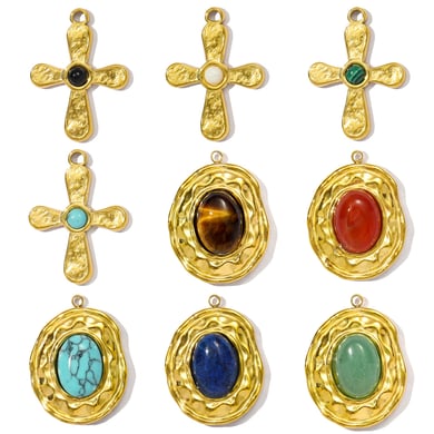 1 Piece Elegant Cross Natural Stones Women's Pendants h5 Picture4