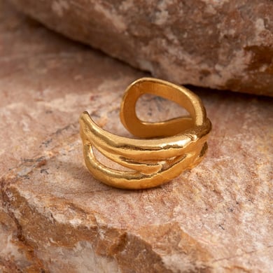 Bague minimaliste moderne en acier inoxydable couleur or, 1 pièce h5 Image7