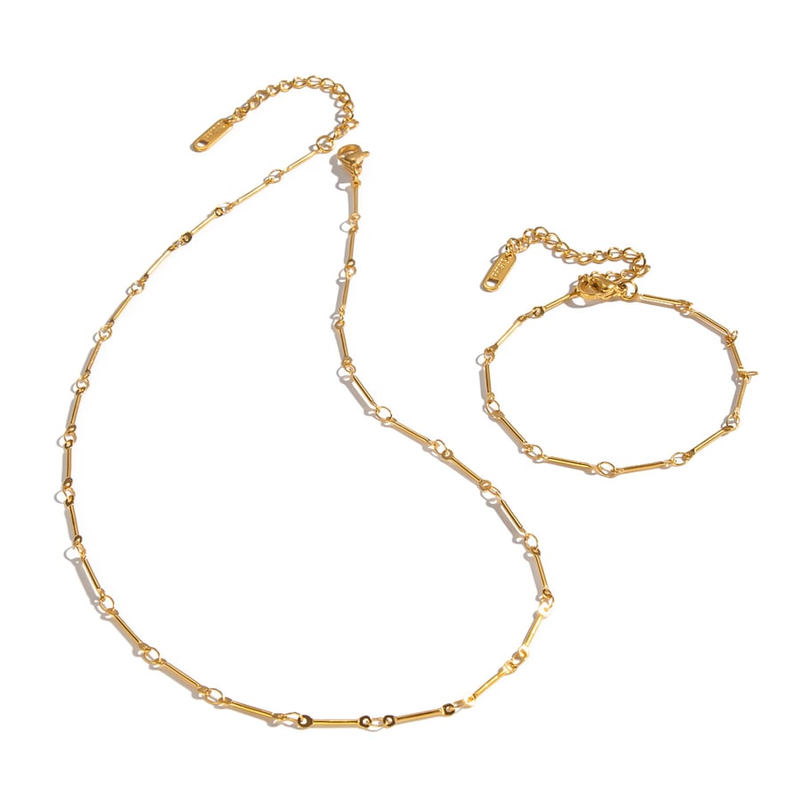 Set di collane in acciaio inossidabile color oro Immagine5