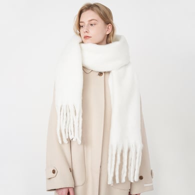 1 Stück einfache einfarbige Polyester-Winterschals für Damen h5 Bild2