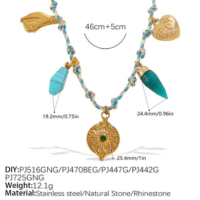 Niedliches Charm-Halsketten-Set aus Edelstahl zum Selbermachen h5 Bild2
