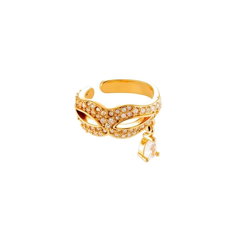 1 Piece Bow Knot Copper Gold Color Zircon Clip-On Earring 