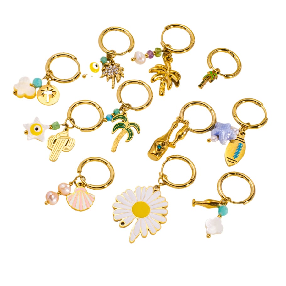 1 Piece Romantic Series Natural Flower Stainless Steel Women's Drop Earrings Picture5