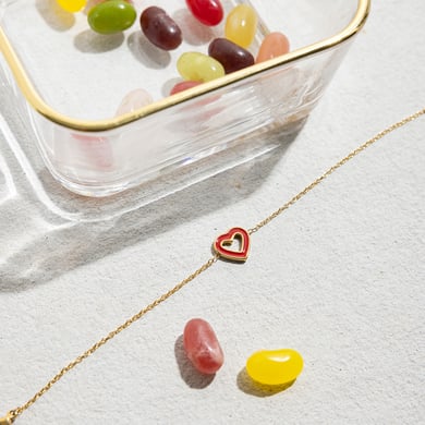 Pulseras con dijes de corazón de acero inoxidable color dorado para mujer, 1 pieza h5 Imagen7