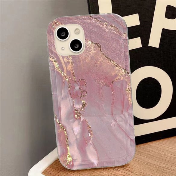 1 par de fundas para teléfono de color rosa perlado con degradado de alta calidad 2