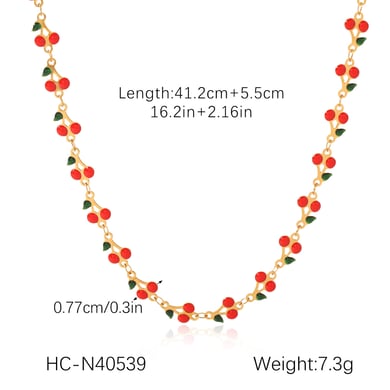 Sweet Plant Stainless Steel  Gold Color  Women's Chain Necklaces h5 Picture2