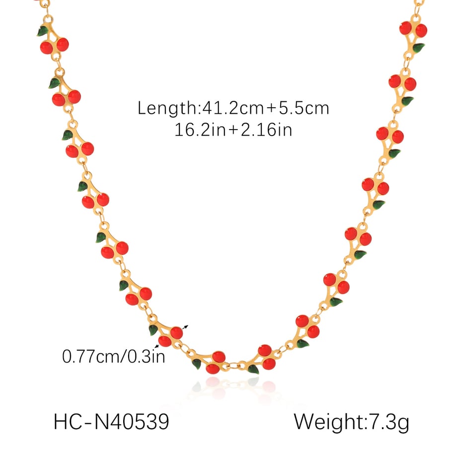 Sweet Plant Stainless Steel  Gold Color  Women's Chain Necklaces Picture2