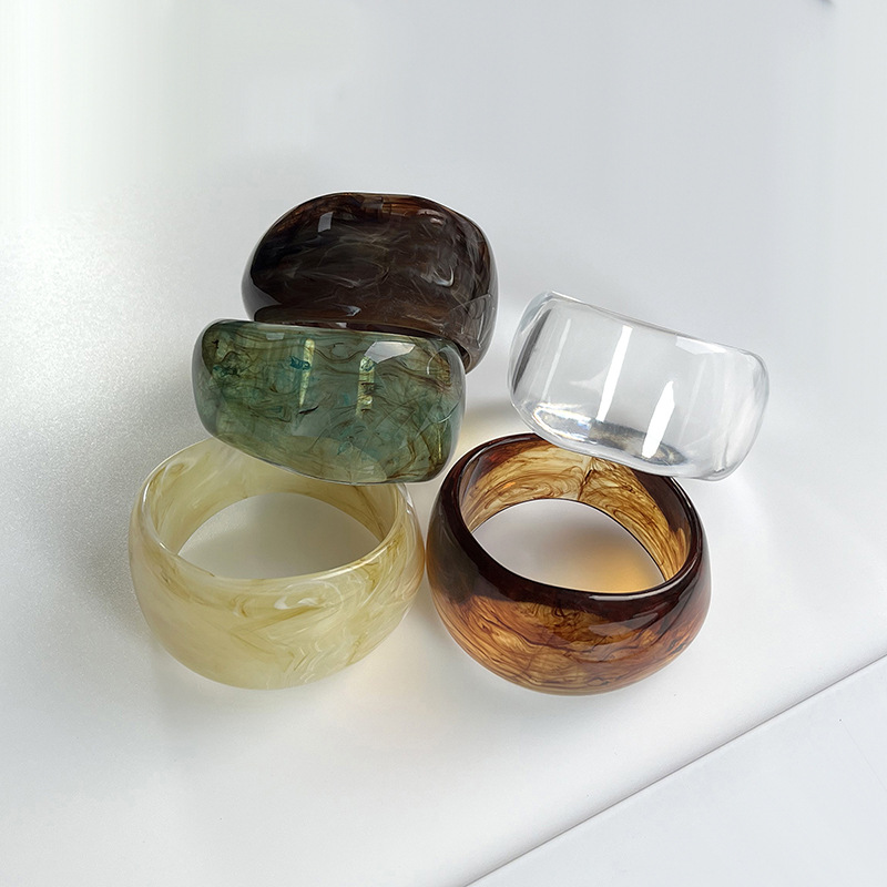 1 Piece Simple Series Elegant Gradient Color Acrylic Women's Bangles Picture2