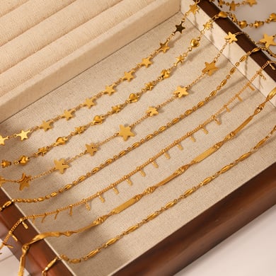 1 Pair Simple Series Daily Cross Stainless Steel   Gold Color  Women's Chain Necklaces h5 Picture4