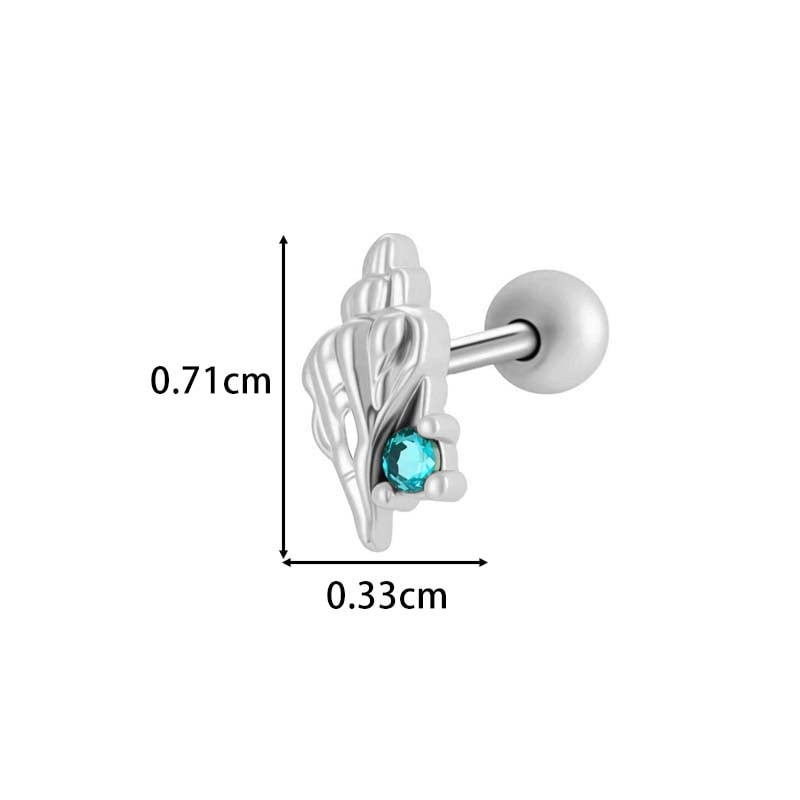1 stuk hart koper goud kleur zirkoon piercing oorbel Afbeelding2