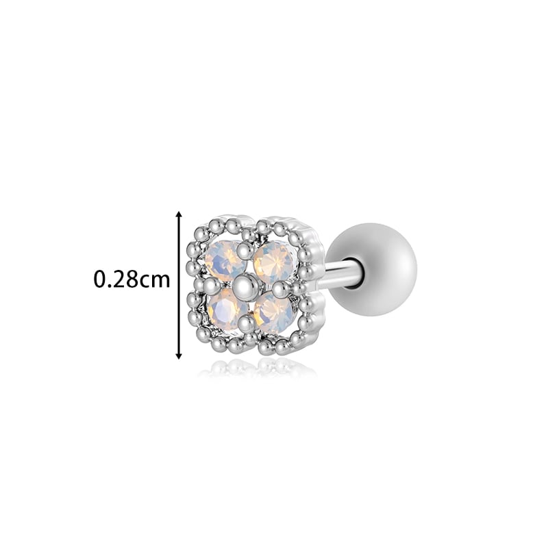 1 Adet Bakır Altın Renkli Zirkonyum Piercing Küpe Resim2