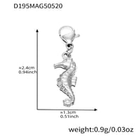 D195-Steel Seahorse Pendant 4pcs Picture6