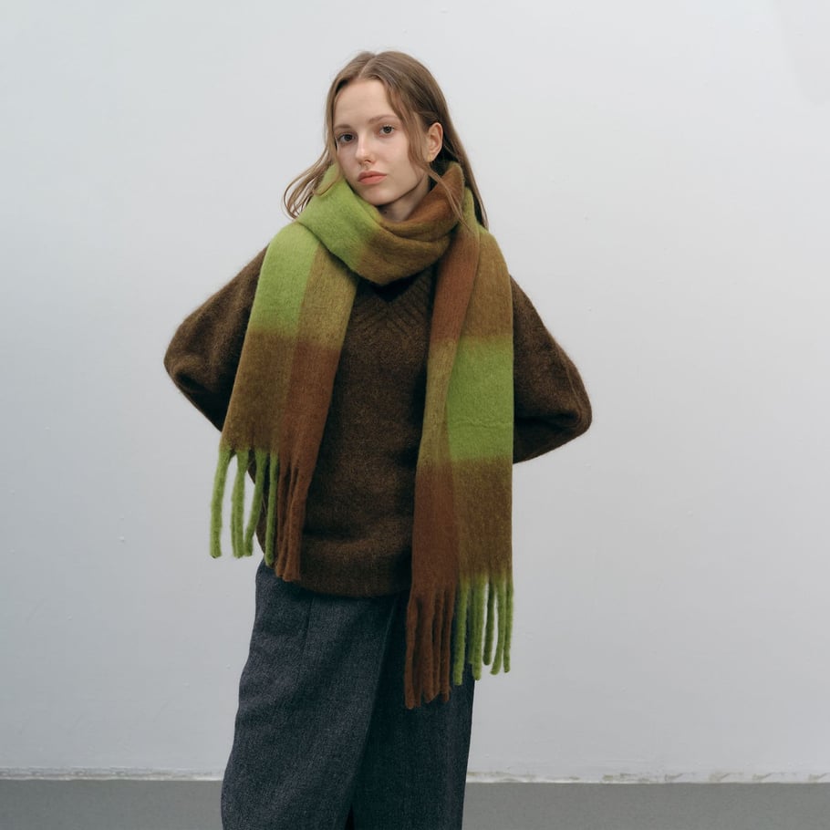 1 Stück Simple Series Klassisch karierte Polyester-Winterschals für Damen Bild3