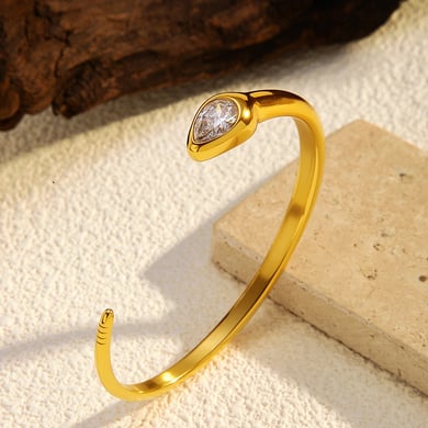 1 Piece Snake Shape Stainless Steel Gold Color Cuff Bracelet h5 Picture3