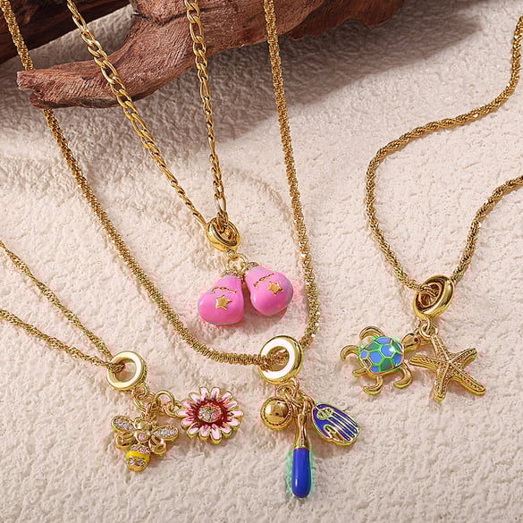 1 Piece Stainless Steel Gold Color Pendant Necklace