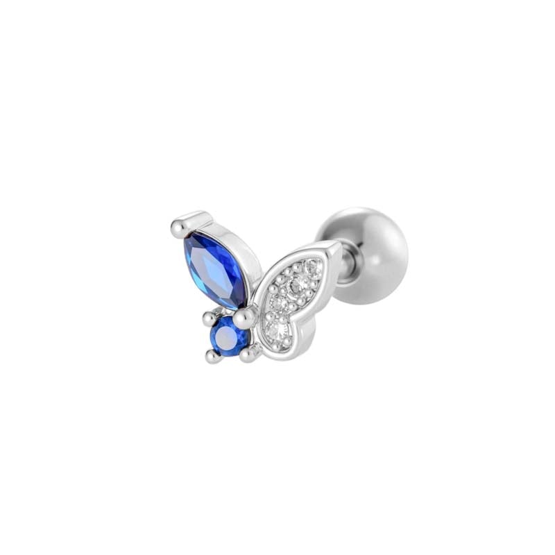 1 stuk vlinder koper goudkleurige zirkoon piercing oorbel 