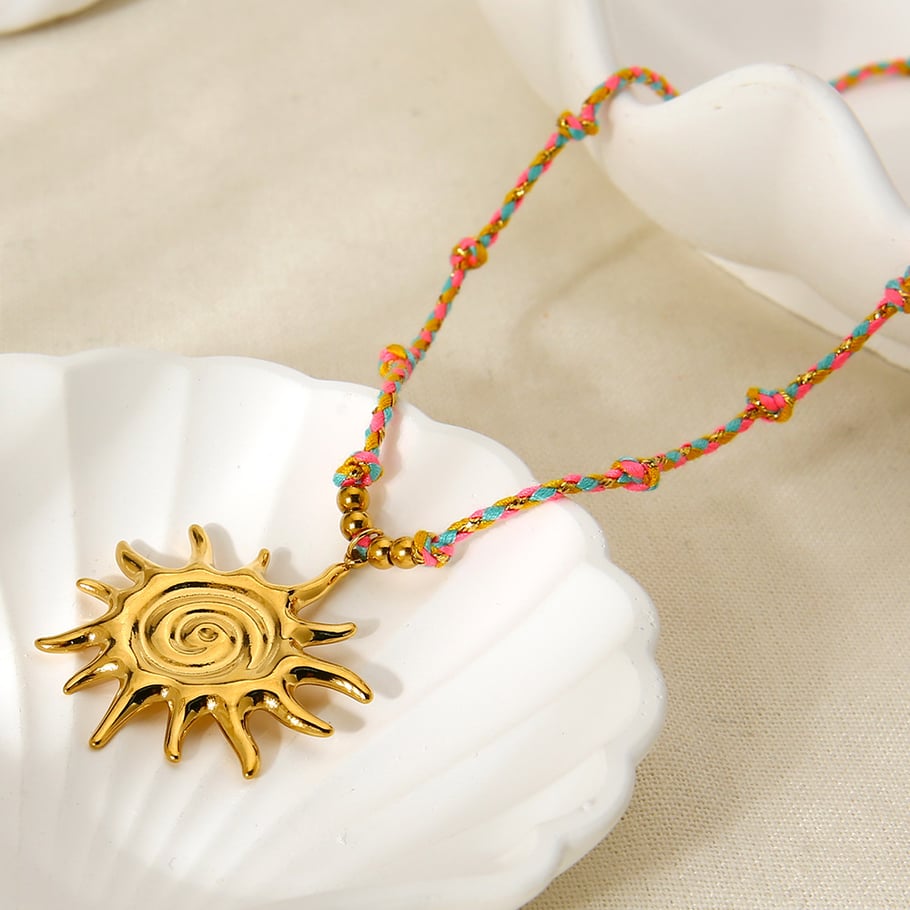 1 Pair Classic Series Retro Sun/Moon Stainless Steel Women's  Pendant Necklaces Picture3