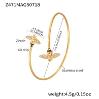 Z471-Bracciale a doppia ape dorata Immagine3