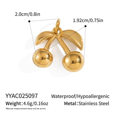 1 Piece Romantic Series Sweet Fruit Stainless Steel  Women's Pendants h5 